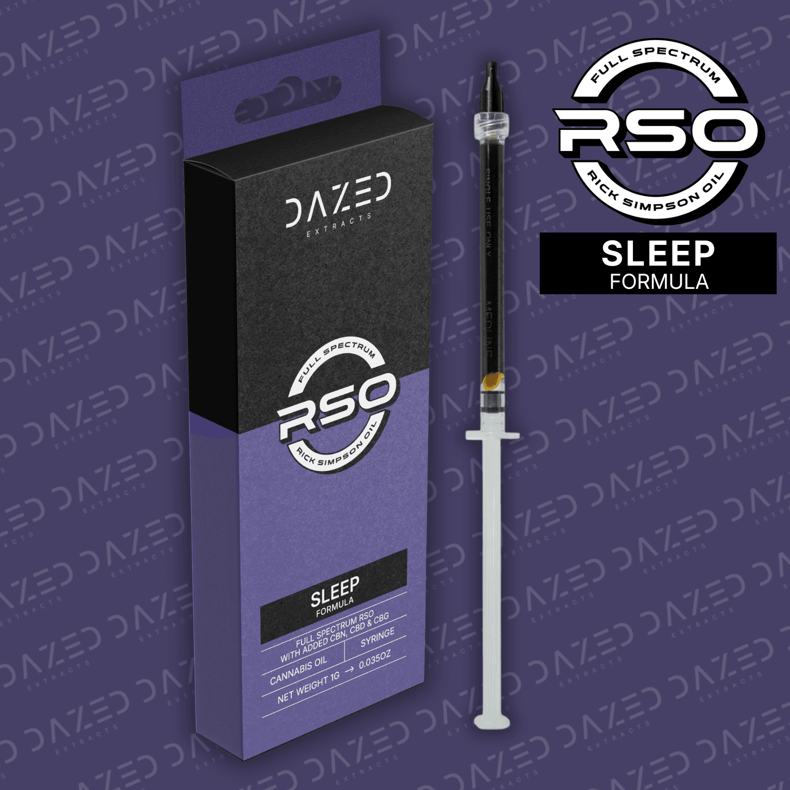 Dazed Extracts Dazed Extracts | Concentrate | RSO Syringe | Sleep | 1g