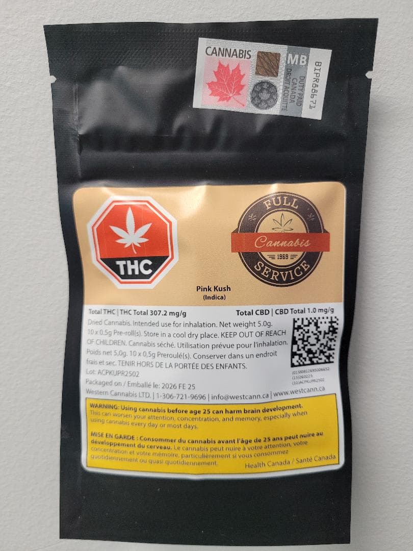 Western Cannabis Full Service Pink Kush Pre-Roll - 10 x .5g