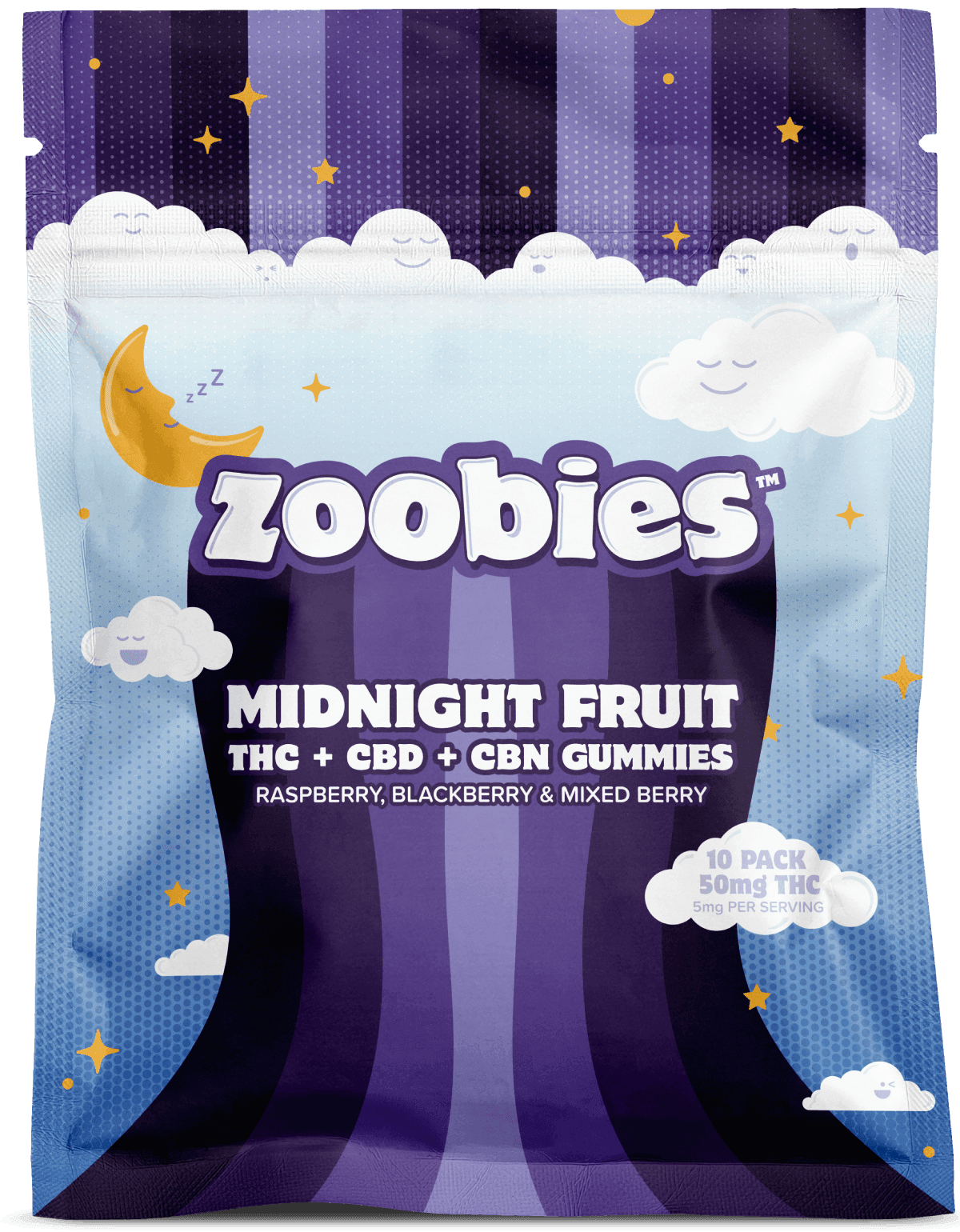 Zoobies Midnight Fruit (H) - (1:1:1 THC:CBN:CBD) 100mg Gummies - Zoobies