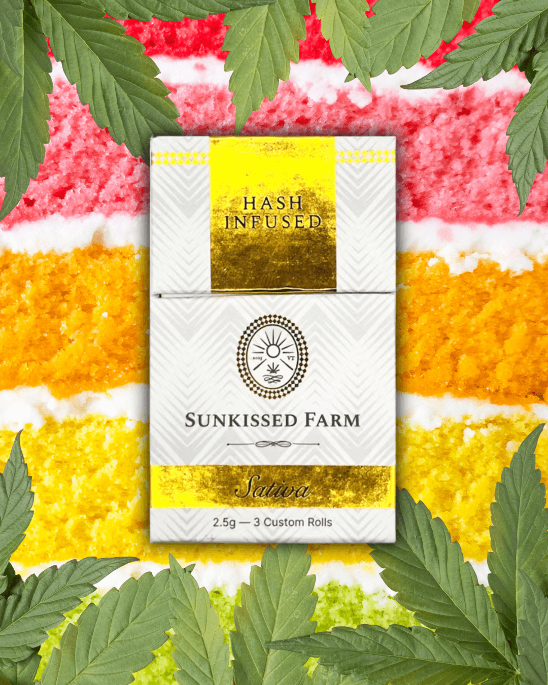 Sunkissed Farm Suffacake Hash-Infused Pre-Rolls (3 Pack) 2.5g