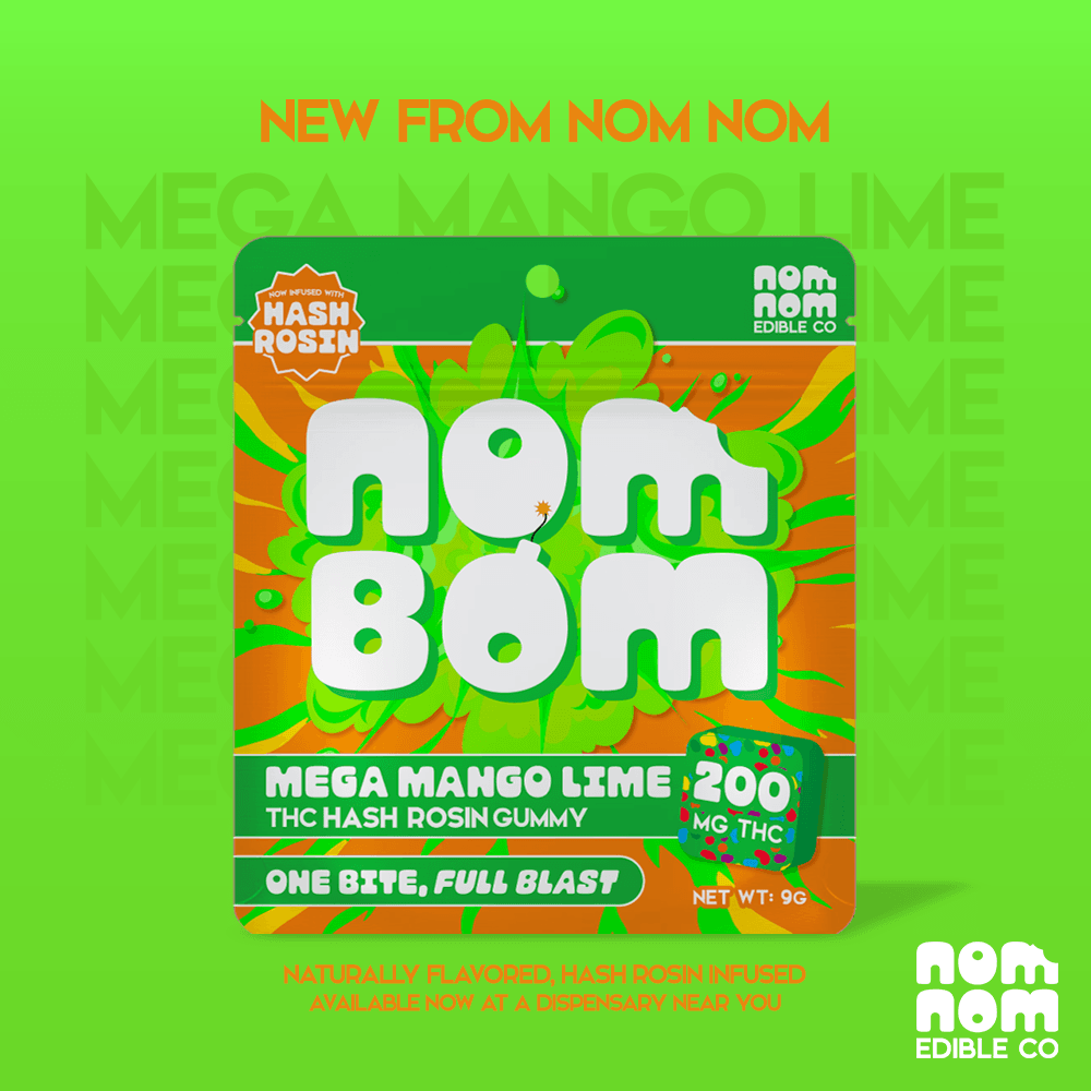 Nom Bom Nom Bom 200mg 1pk Hash Rosin Gummy Mega Mango Lime