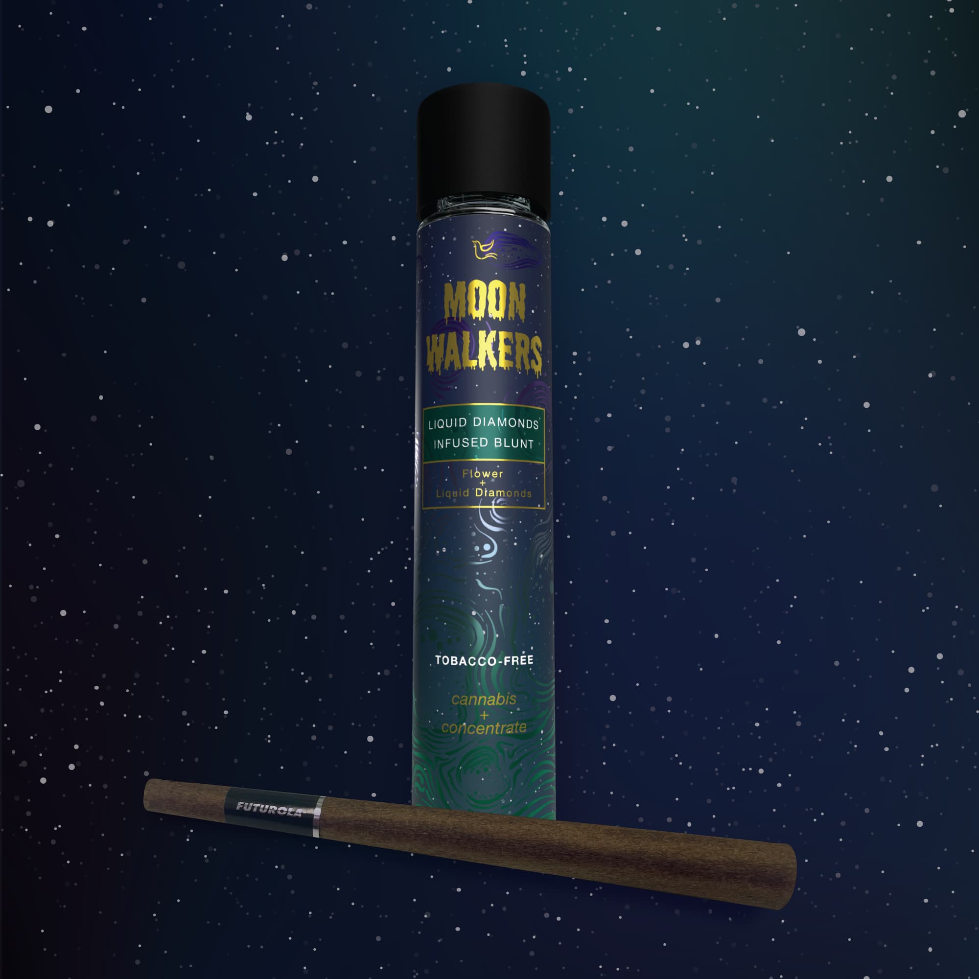Moon Walkers Black Lime 98 | 1g | Liquid Diamonds Infused Pre-Roll | Moon Walkers