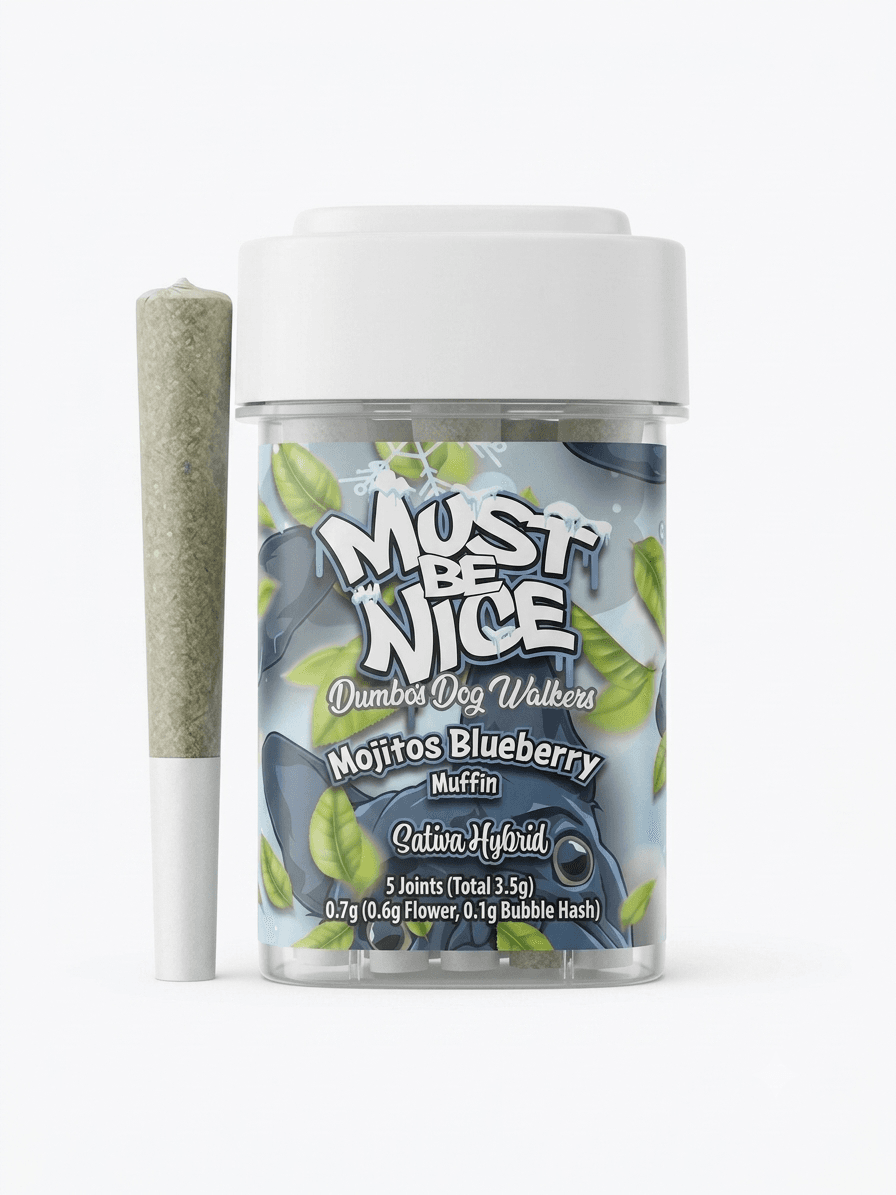 Must Be Nice Mojitos Blueberry | Bubble Hash Infused Pre-roll 5pk | Sativa-Hybrid