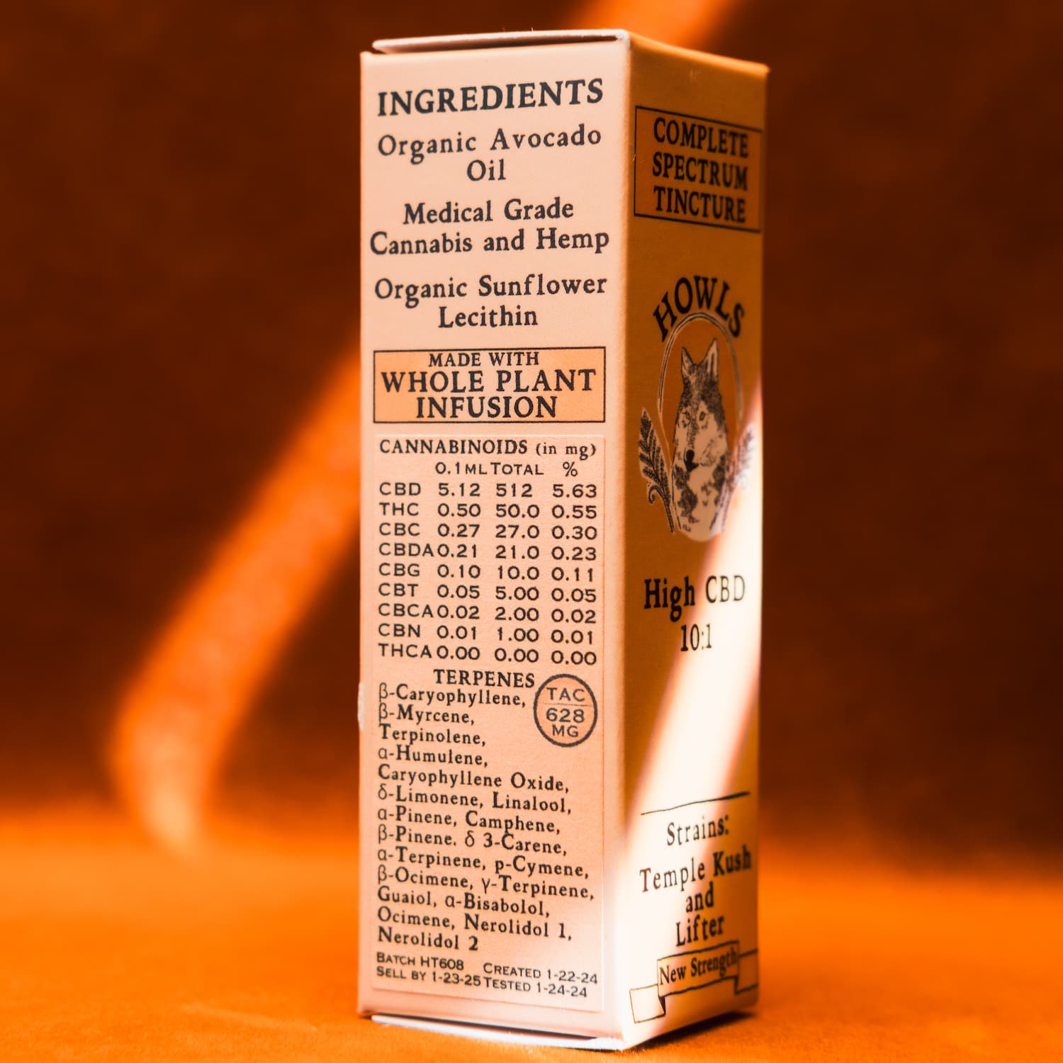 Howls Howls 10:1 CBD:THC Tincture 500mg 1/3oz