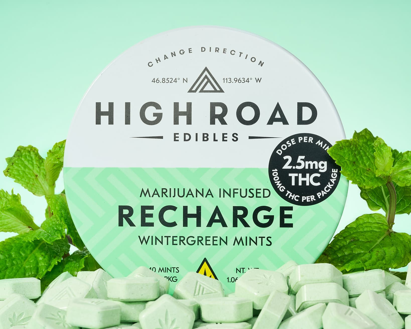 High Road Edibles Mints | Recharge Wintergreen