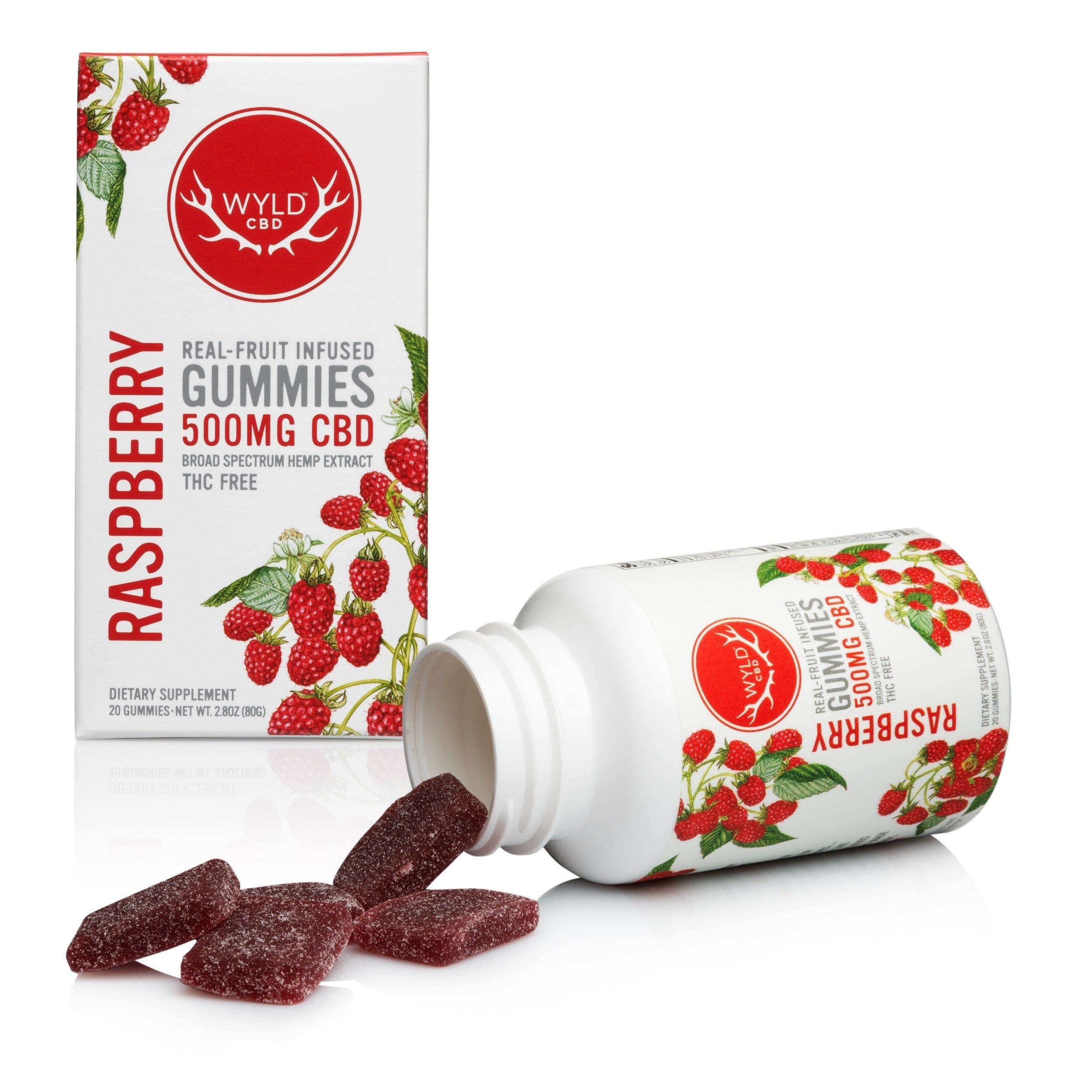 Wyld Hemp Gummies - CBD:500mg - 20pk - Raspberry