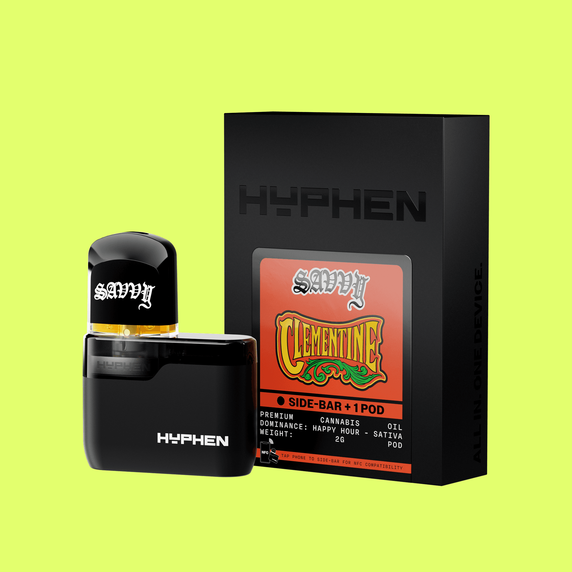 Savvy Hyphen Clementine Pod & Battery | Kit | 2g