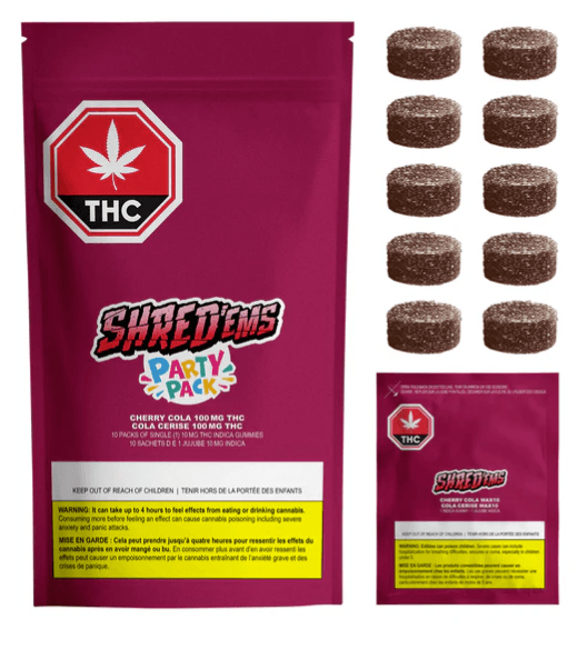 SHRED'EMS Shred'Ems Cherry Cola Max10 Party Pack Gummies - Indica - 10 Pack