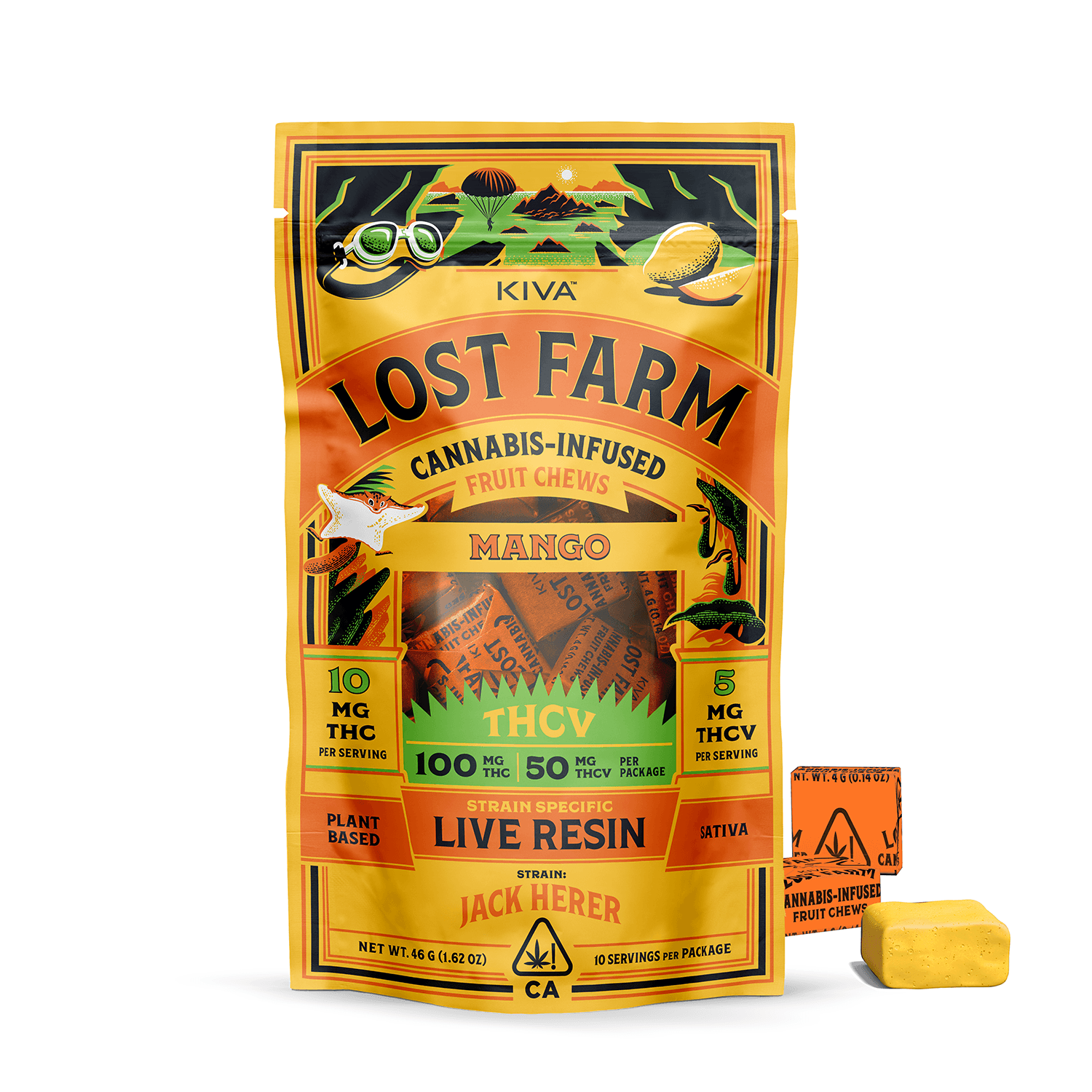Lost Farm Mango (Jack Herer 10:5 THC:THCV) Chews 100mg