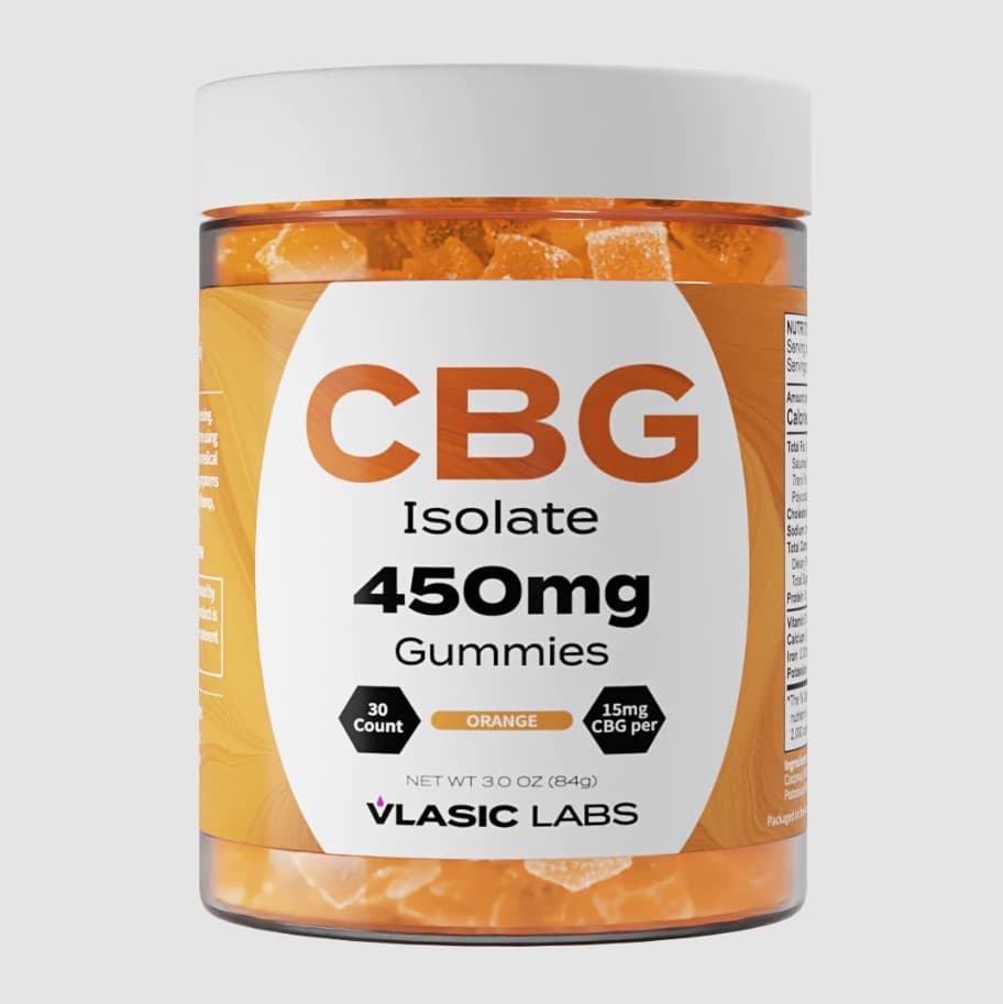Vlasic Labs Orange CBG Isolate Gummies 450mg