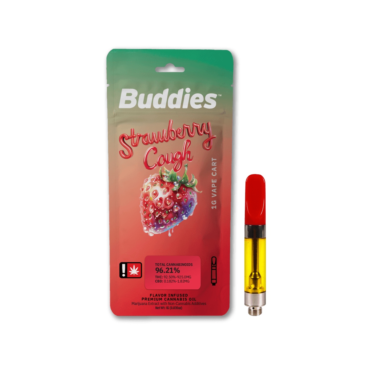 Buddies VAPE DISTILLATE - 1G - STRAWBERRY COUGH