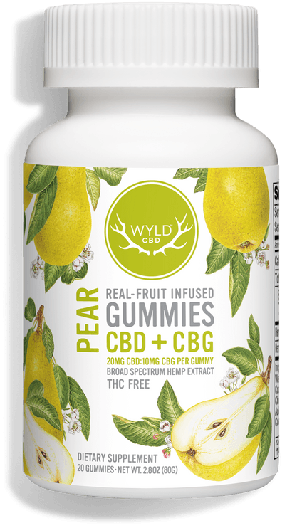 Wyld CBD HEMP Gummies | Pear | 2:1 | CBD:CBG | 20 Pieces x 20mg