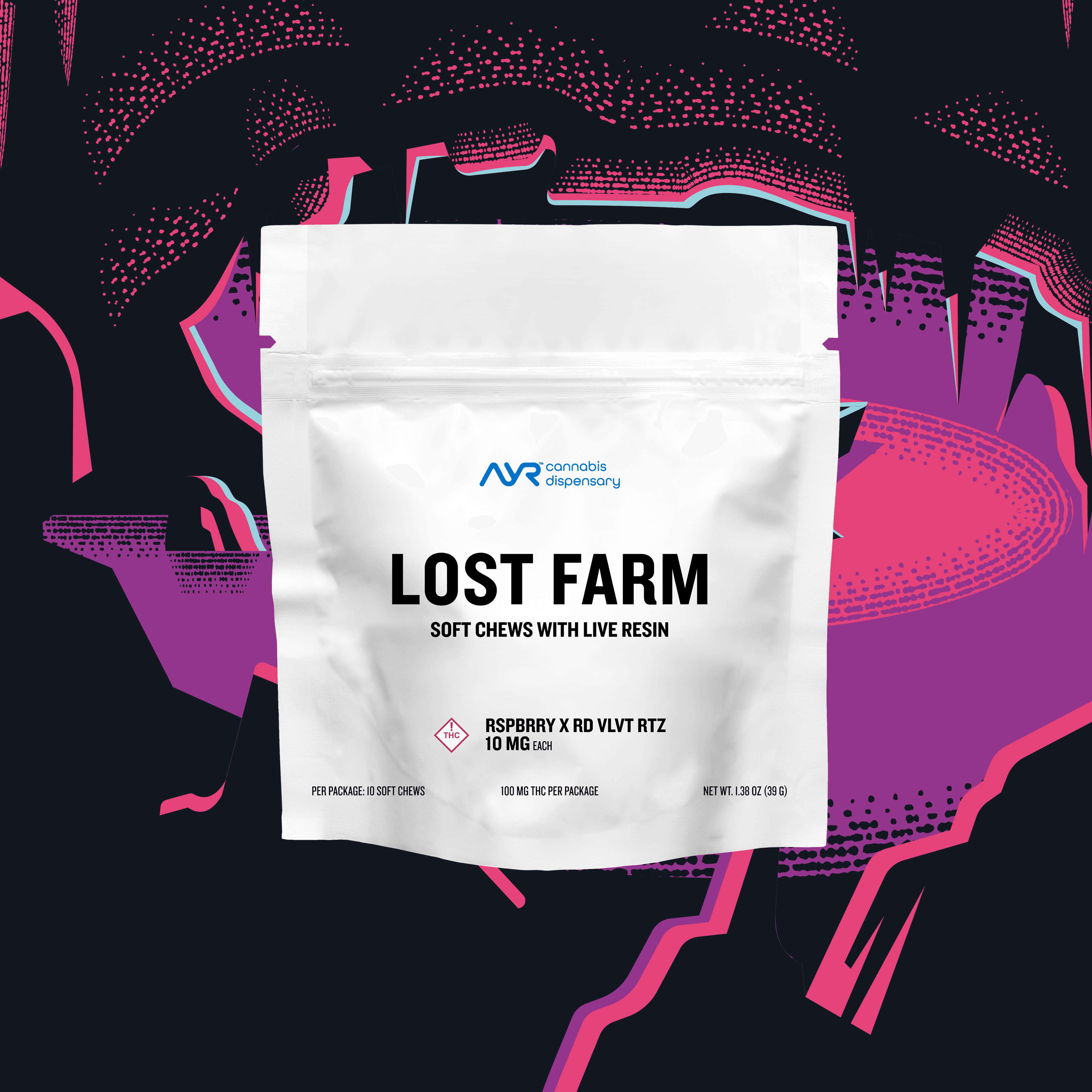 Lost Farm Raspberry x Red Velvet Runtz Live Resin Chews