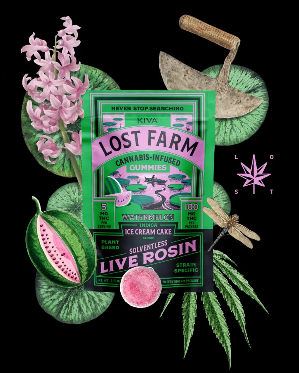 Lost Farm Live Resin Chews: Ice Cream Cake x Watermelon [20 servings]