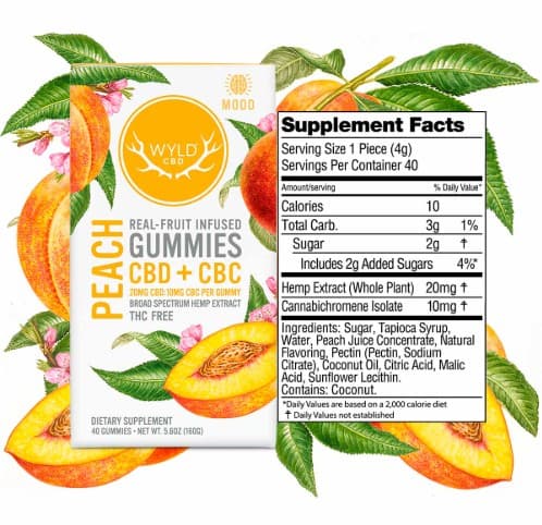 Wyld CBD Peach CBD/CBC 1:1 Gummies
