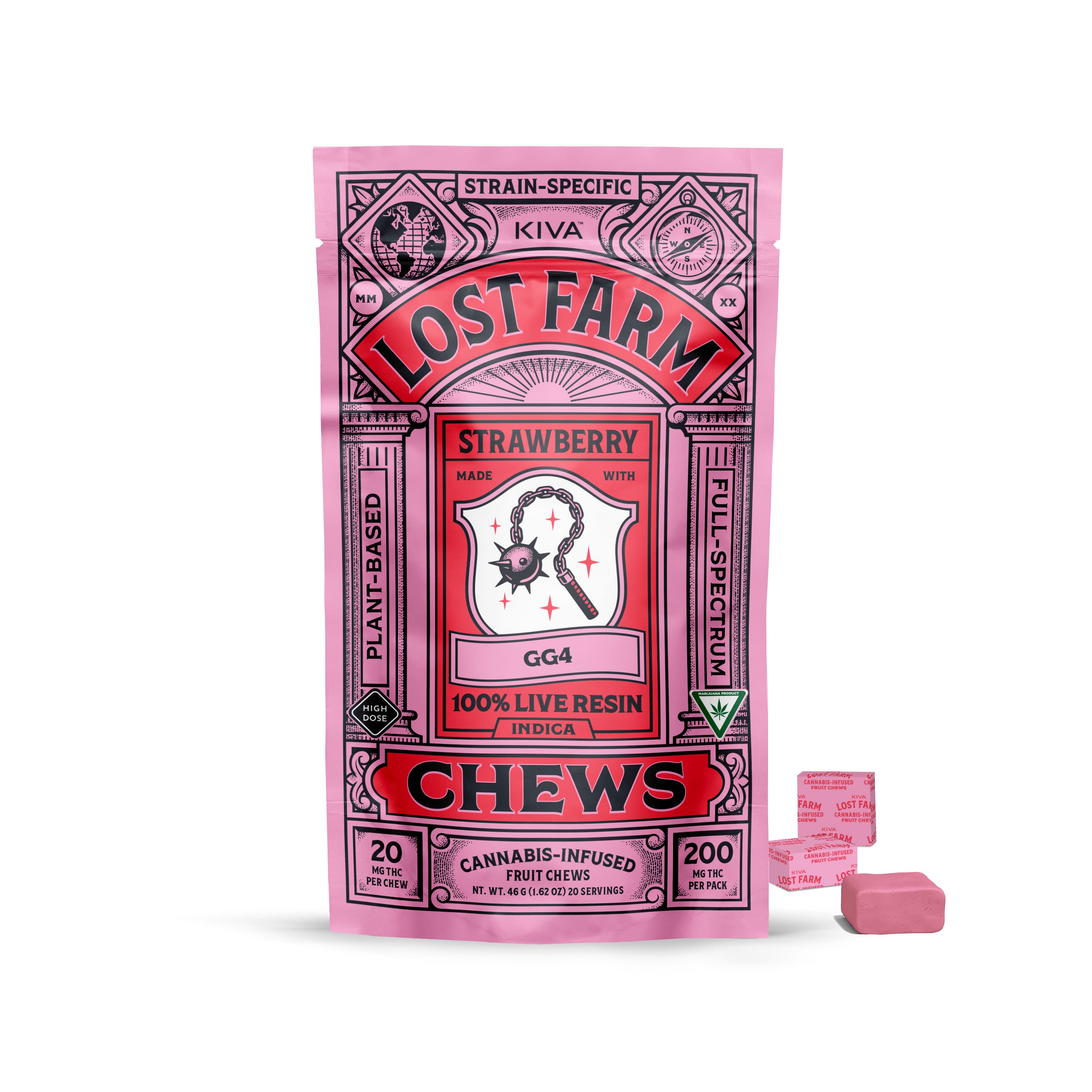 Lost Farms Strawberry x GG4 | Live Resin Chews | 200mg (10pk)
