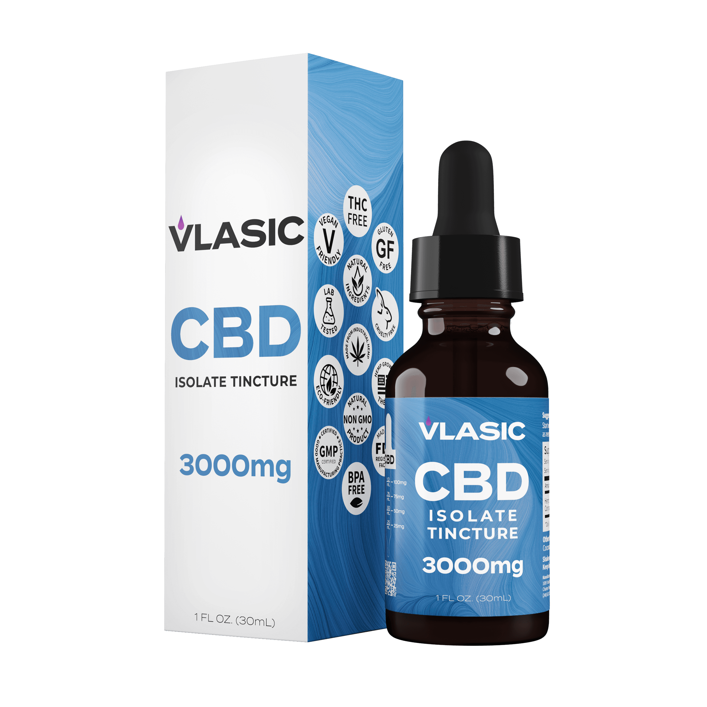 Vlasic Labs Relief CBD Isolate Tincture | 3000mg