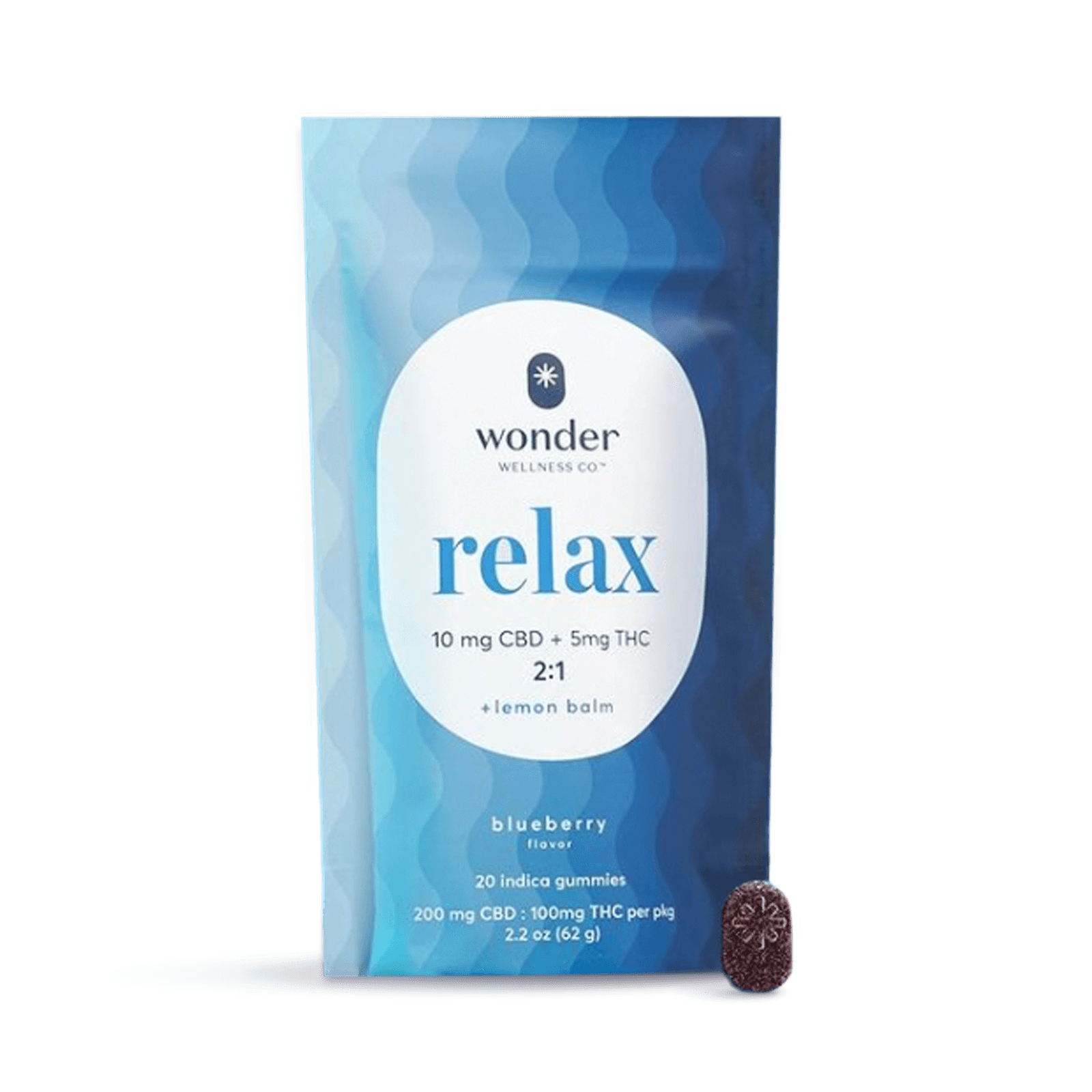 * Wonder Wellness Co.™ Blueberry 2:1 Gummies 20pk [100mg CBD | 5mg THC]