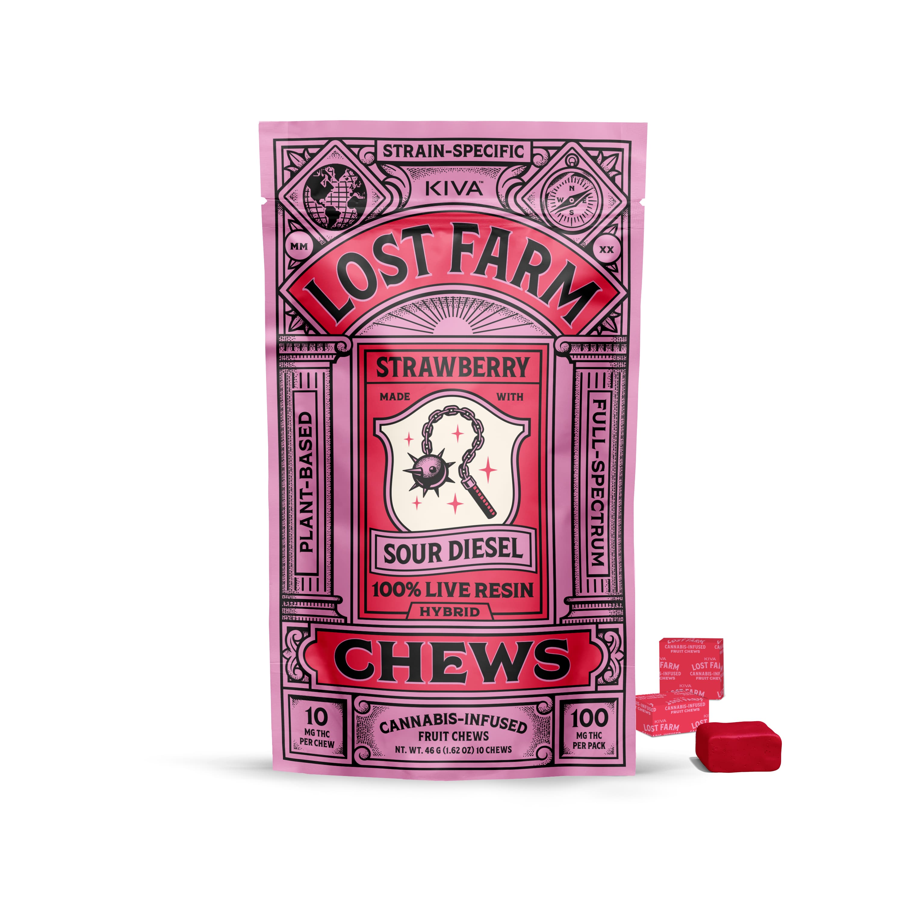 Lost Farm Strawberry Live Resin Fruit Chews - 10 Pack