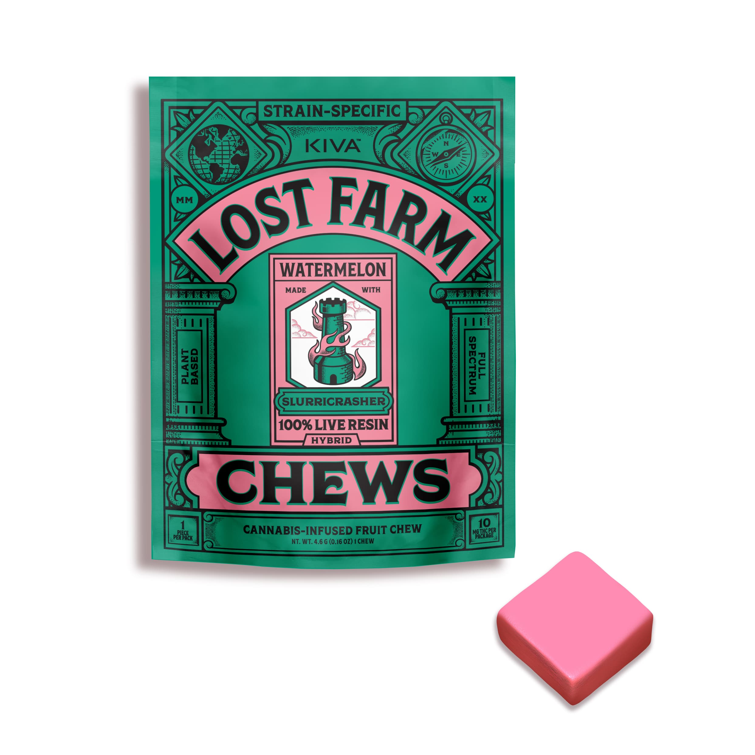 Cresco- Kiva Lost Farms Chews Live Resin Watermelon [2pk] | 20mg