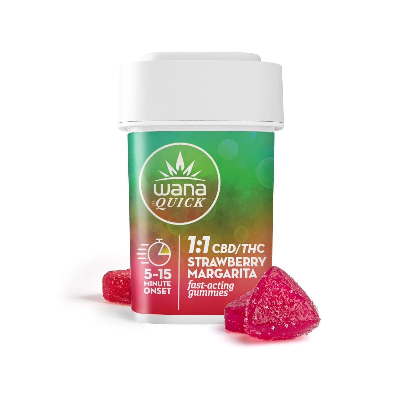 Grassroots- Wana Gummy Quick Strawberry Margarita 1:1 THC/CBD [10pk] | 100mg