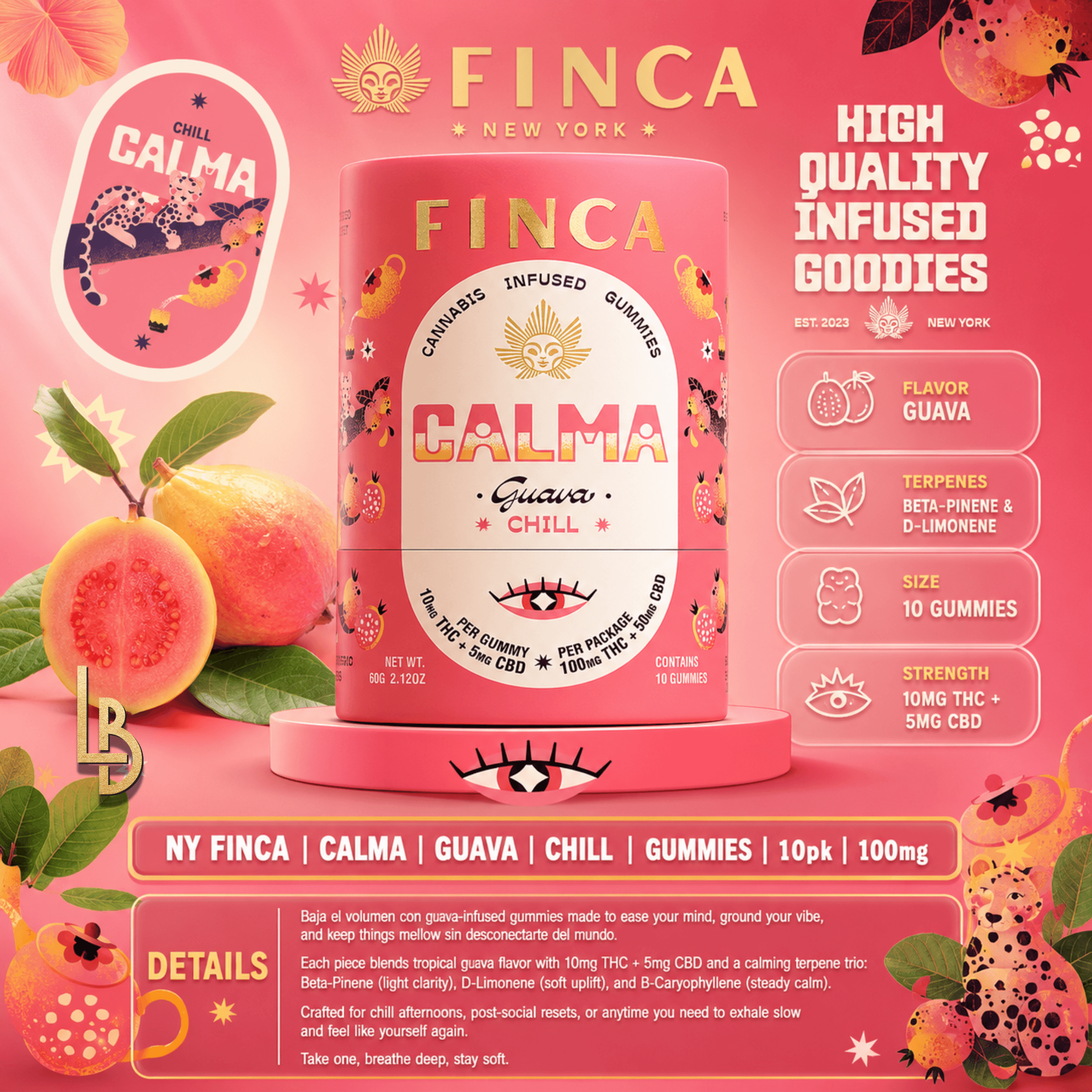 FINCA NY Finca - Calma Guava Chill - 10 Pack 10MG Gummies (100MG)