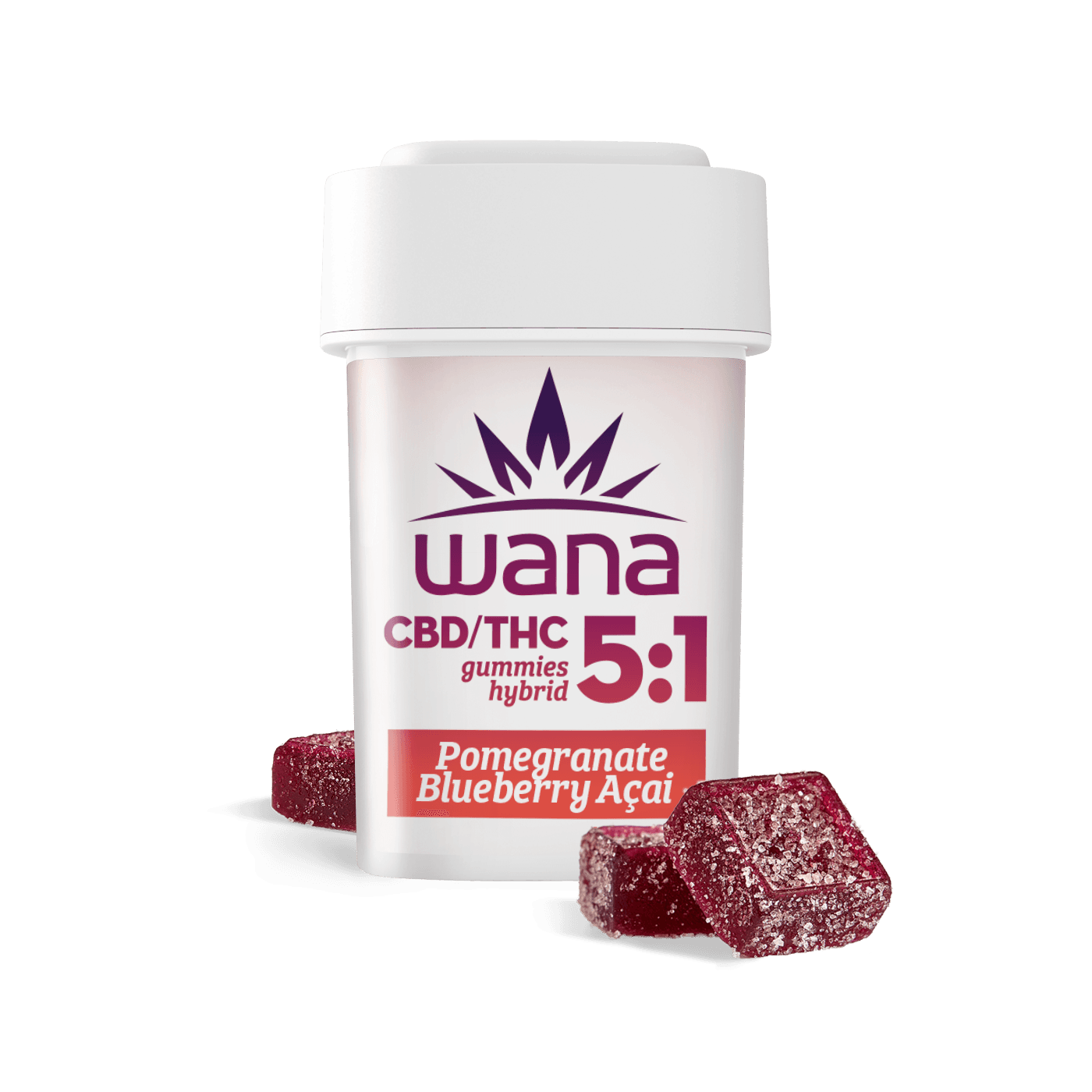 Wana 30mg 5:1 CBD:THC Gummies - Sour Pomegranate Blueberry Acai - 20 ct