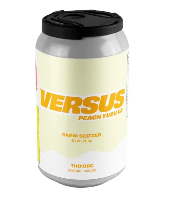 Versus Peach Yuzu Rapid Seltzer - Sativa - 20 CBC | 10 THC Edibles