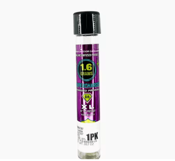 Supercharged RASPBERRY COOLER 1.6G DIAMOND INFUSED PREROLL