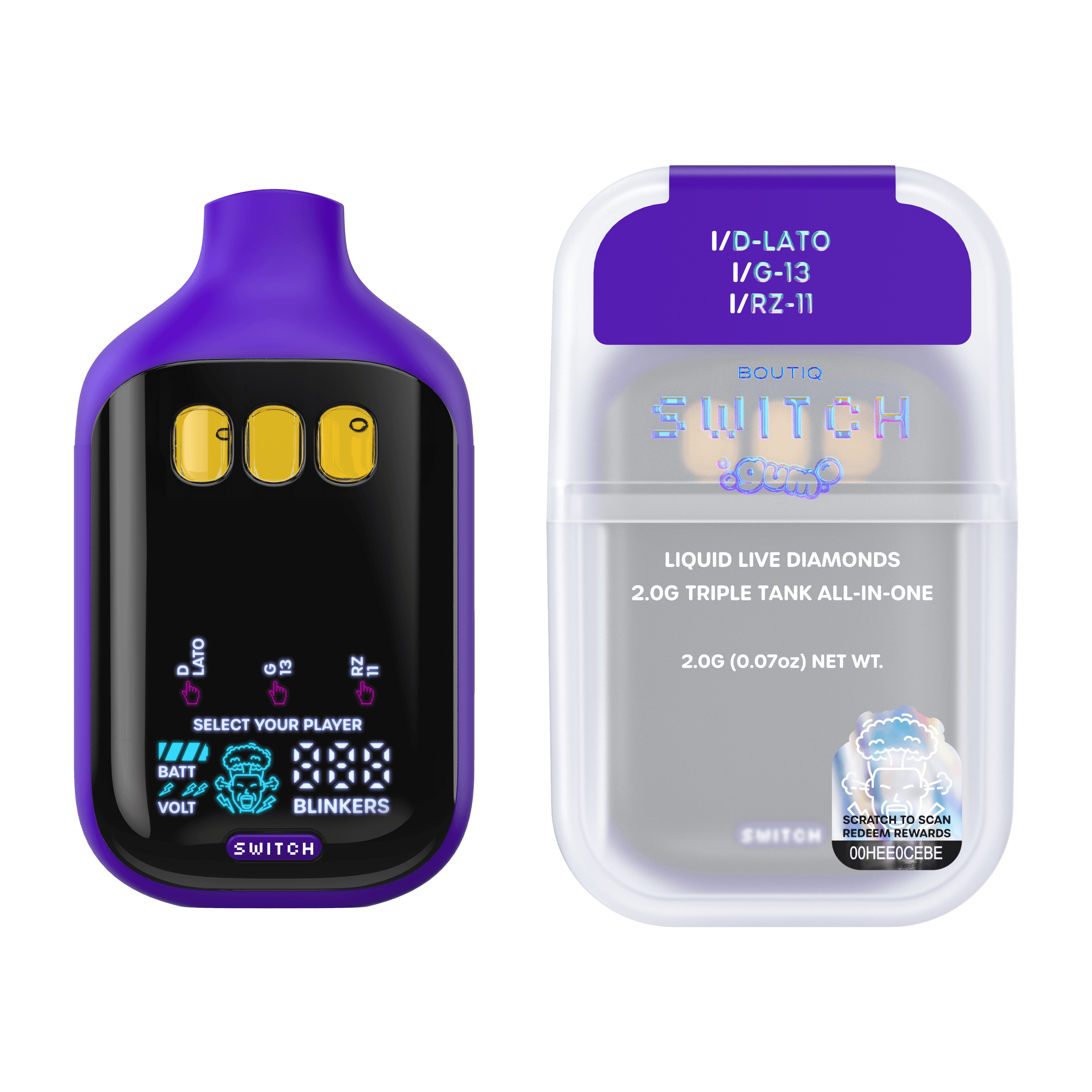 Boutiq D-Lato, G-13, RZ-11, Gum Switch V5 Disposable