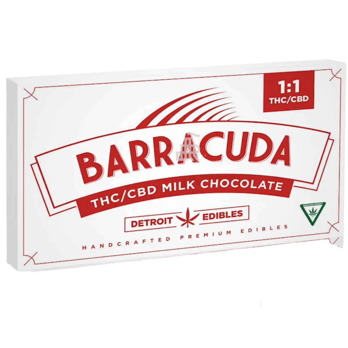 Detroit Edibles MILK CHOCOLATE | 1:1 (THC:CBD) | BARRACUDA BAR | 20PC