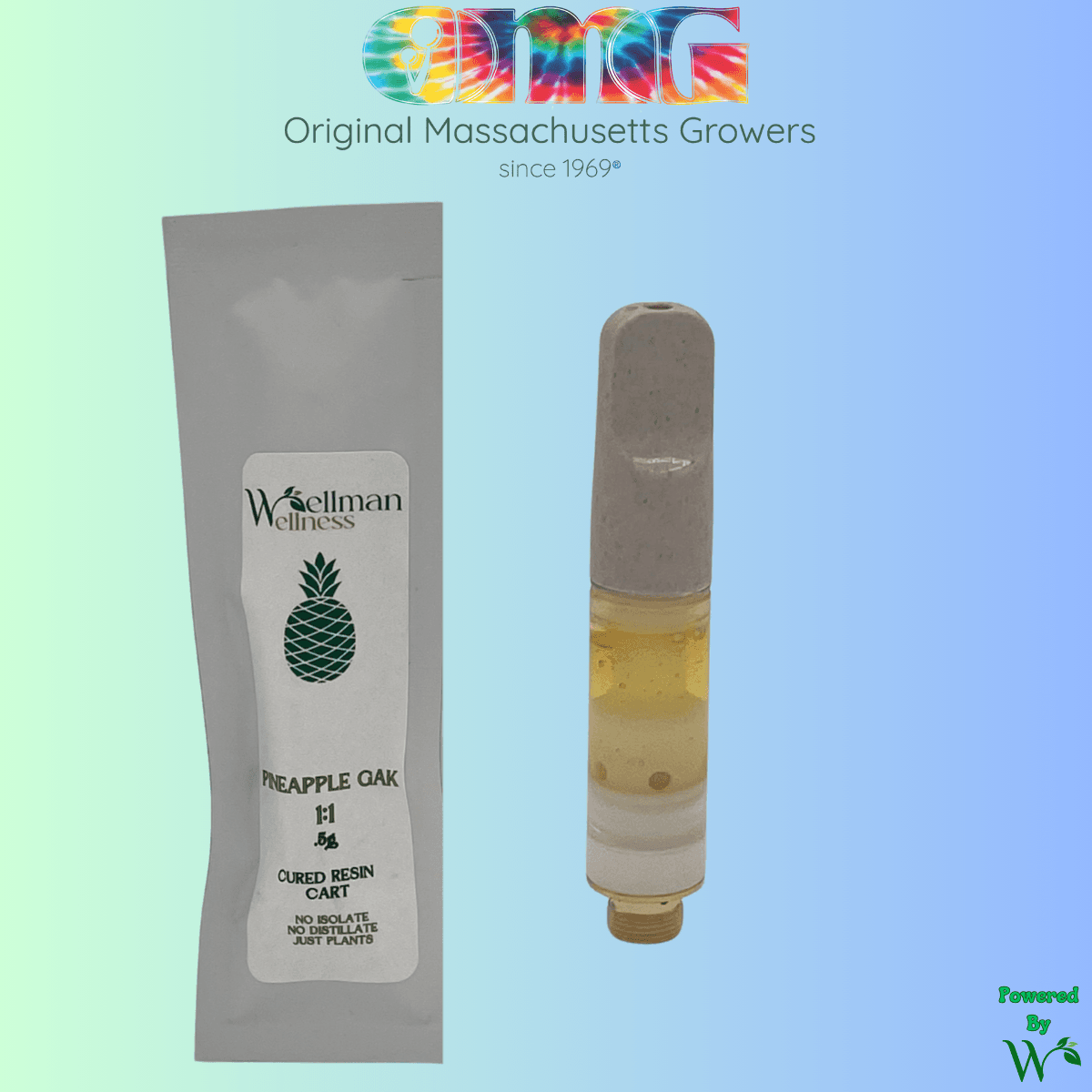 OMG (Original Massachusetts Growers) Pineapple GAK 1:1 (THC/CBD) Cured Resin Cart (0.5g)