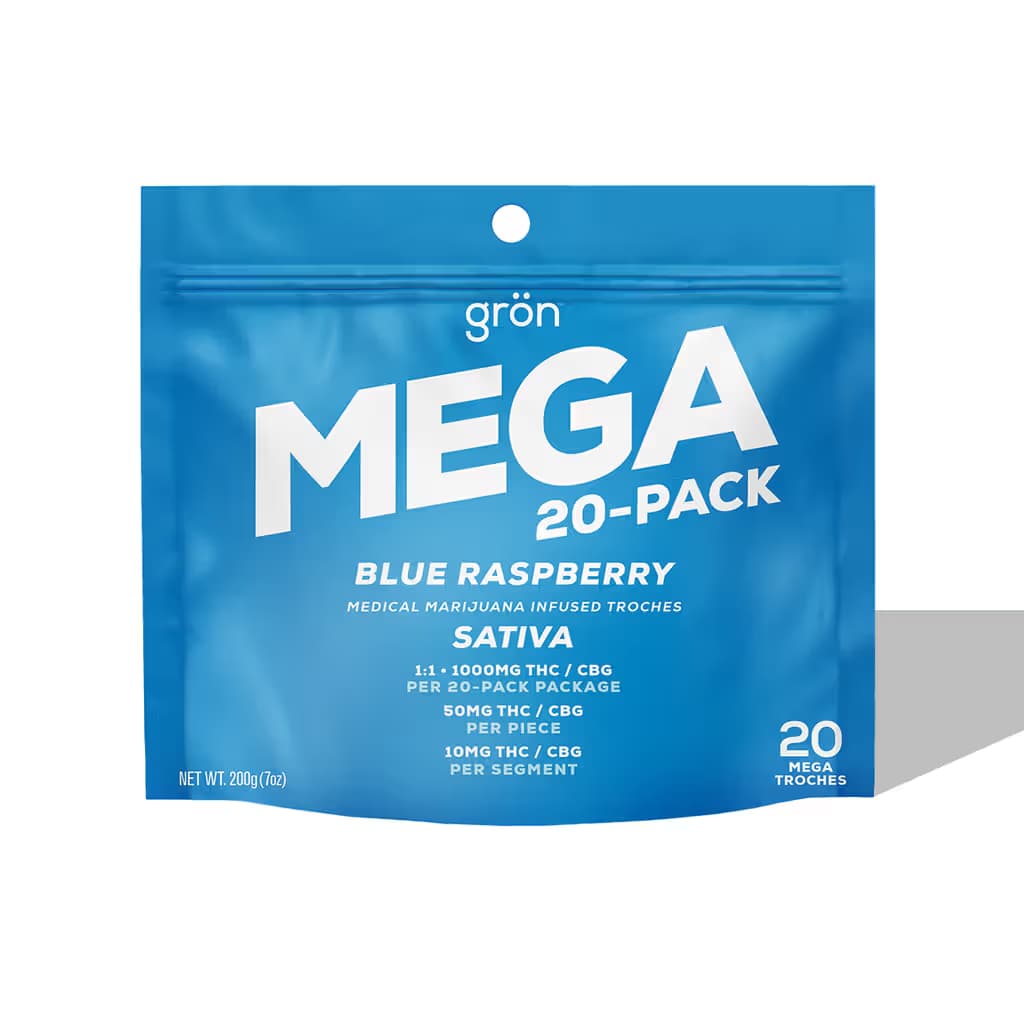 Gron MEGA 1:1 THC:CBG Blue Raspberry