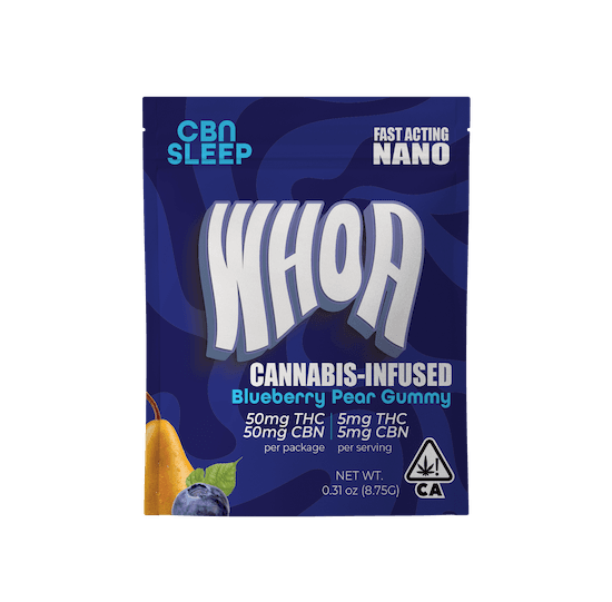 WHOA WHOA - CBN GUMMY - 1:1 BLUEBERRY PEAR CBN SINGLE - 100MG