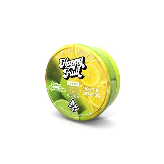 HAPPY FRUIT Sublime Lemon Lime Rosin Gummies THC:CBD 1:2 5ct 100mg