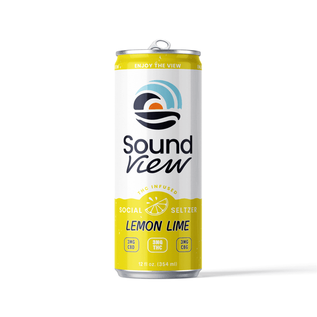 SoundView SoundView Lemon Lime 12 oz THC Seltzer (3mg THC 3mg CBD 3mg CBG)
