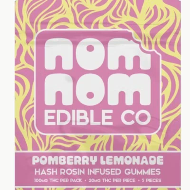 Nom Nom Edible Co. 100mg Pomberry Lemonade Rosin Gummies NomNom