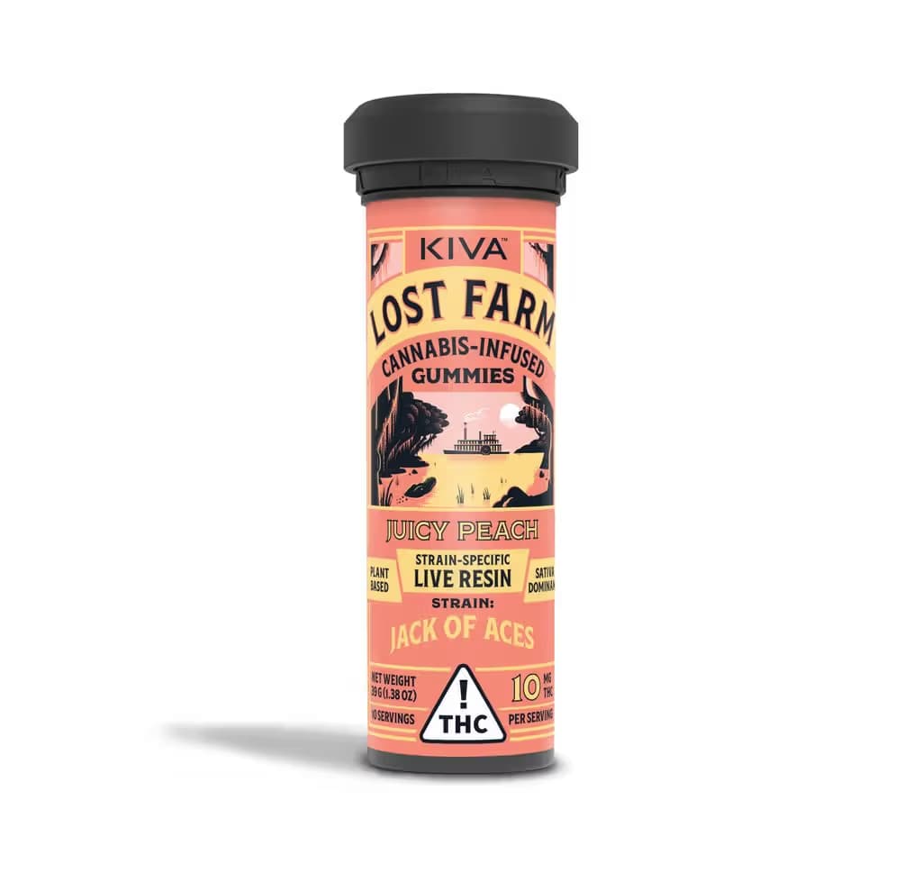 Lost Farm Lost Farm Juicy Peach 100mg Live Resin Gummies