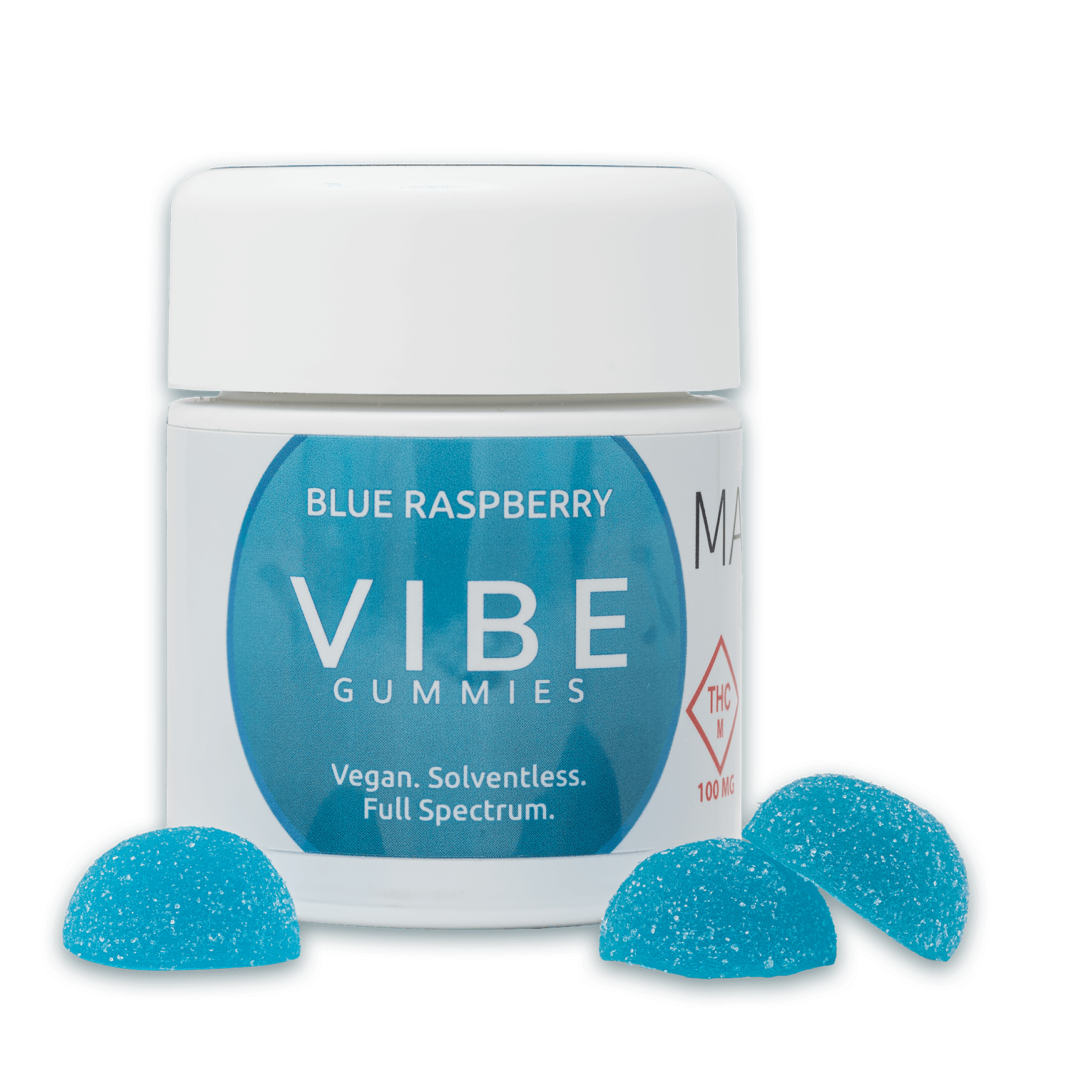Vibe Cannabis 250mg Solventless Vegan Gummies - Blue Raspberry