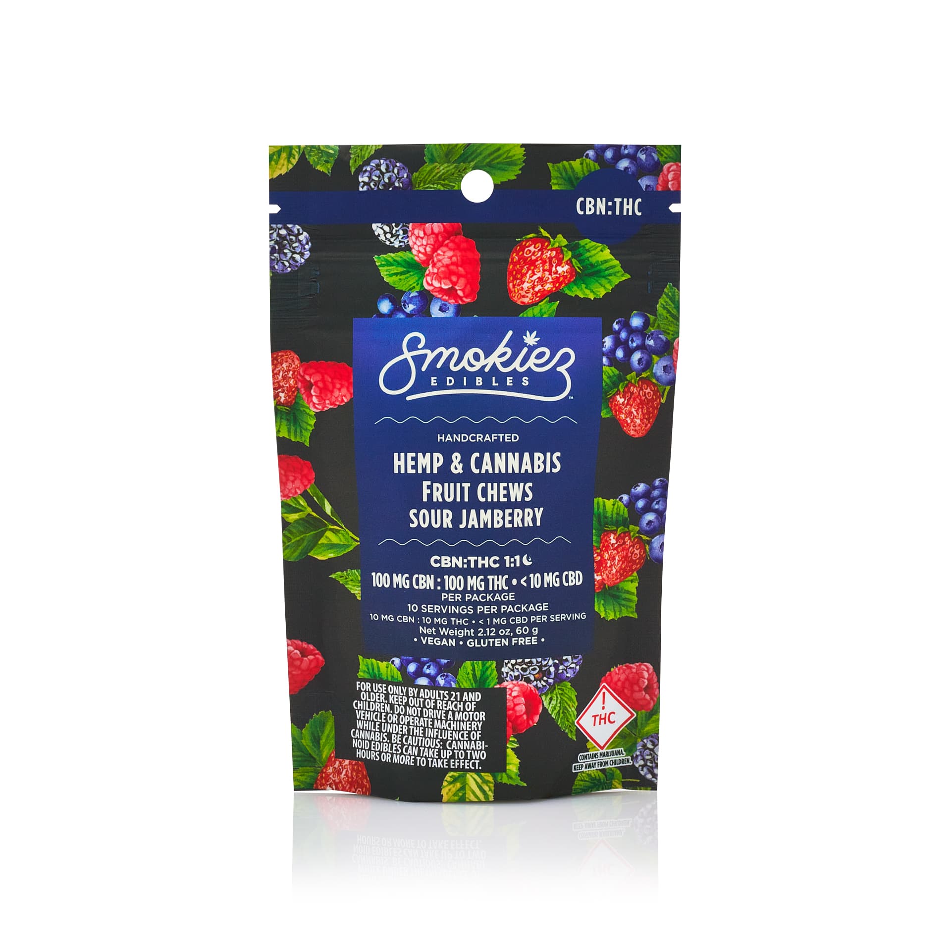 Smokiez Edibles Smokiez Fruit Chews - Sour Jamberry 100mg 1:1 (THC/CBN)