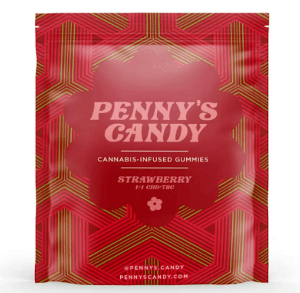 Penny's Candy Strawberry THC:CBD 1:1 Gummies (20 x 5mg) 100mg