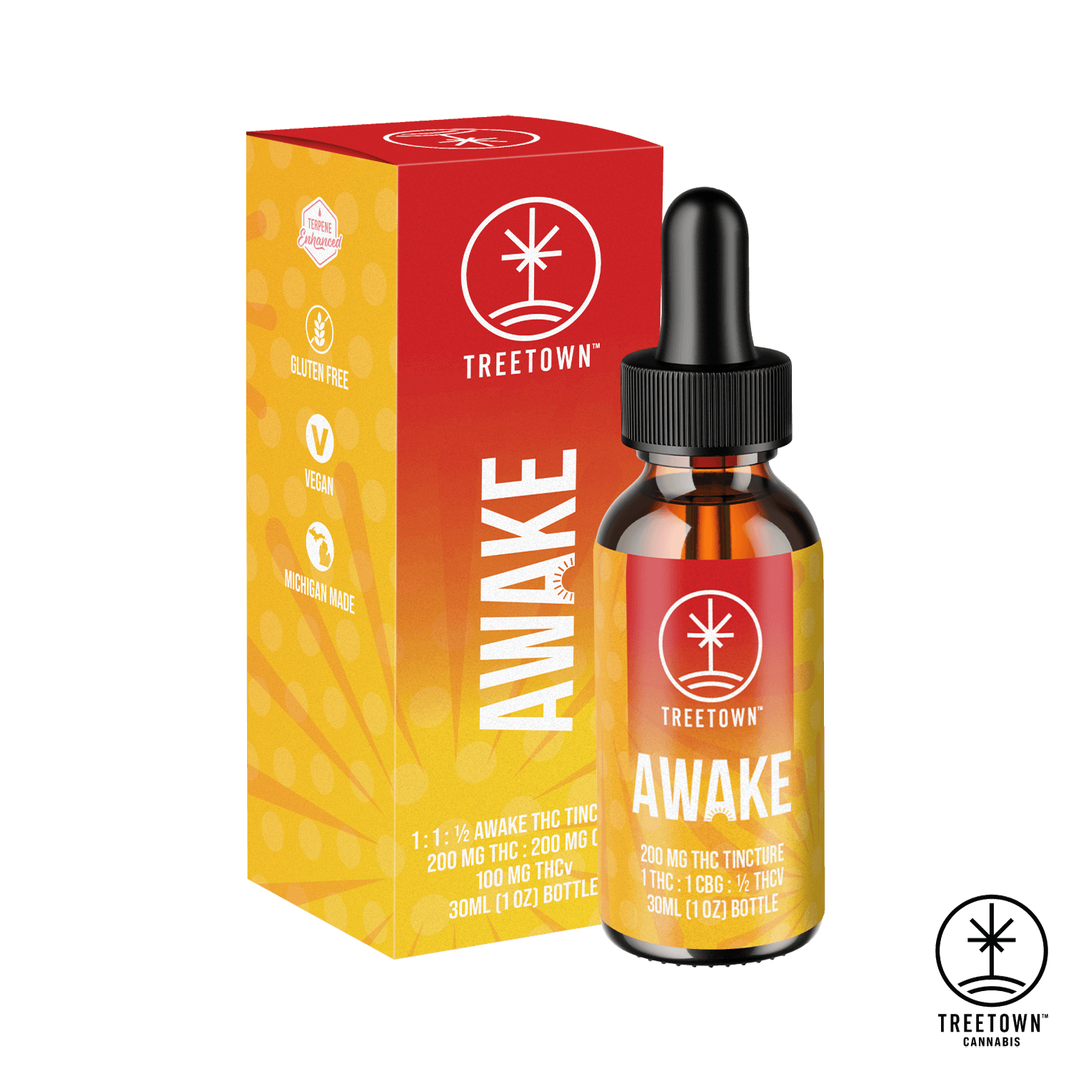 Treetown Cannabis 1:1:1/2 Awake THC:CBG:THCv Tincture | 200mg Tinctures