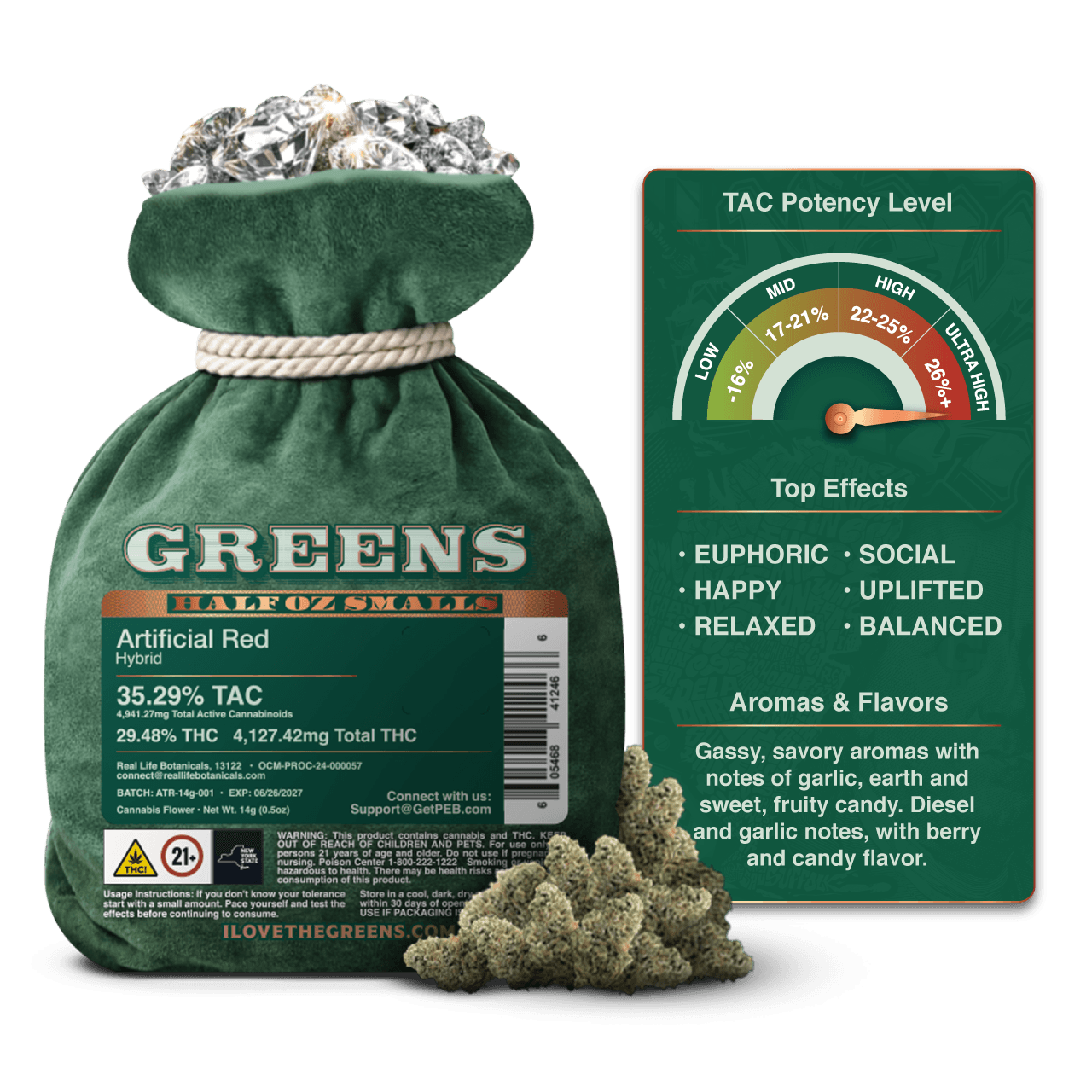 Greens Artificial Red - 14g Flower
