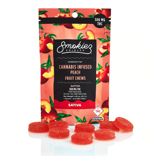 Smokiez Edibles Sour Peach Fruit Chews 6pk - 554701