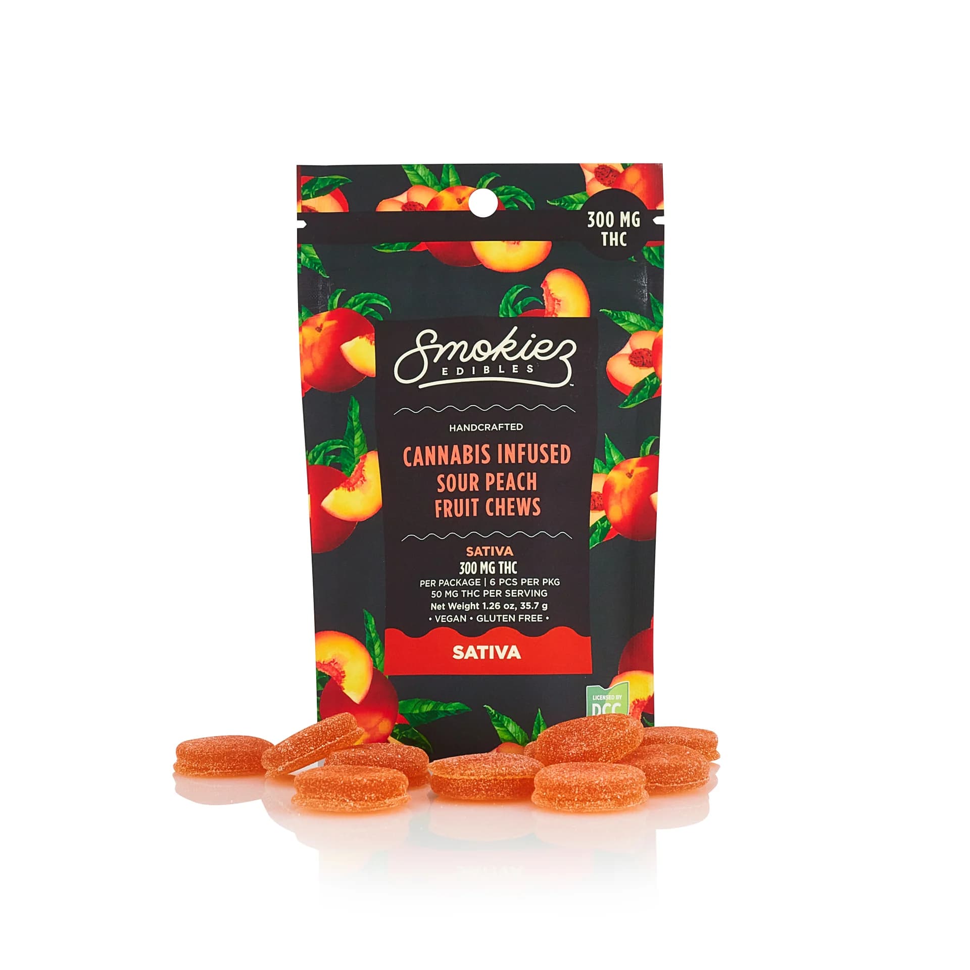 Smokiez Edibles Sour Peach Gummies (300mg)