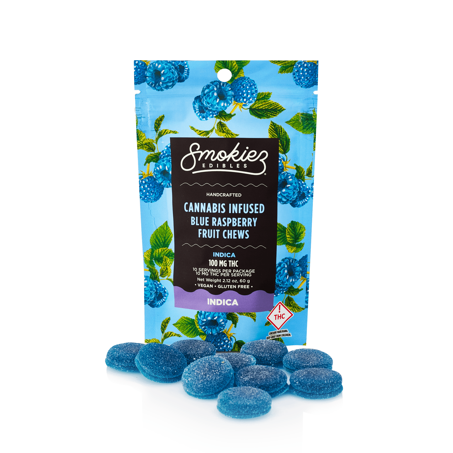 Smokiez Edibles Sweet Blue Raspberry Gummies (100mg)