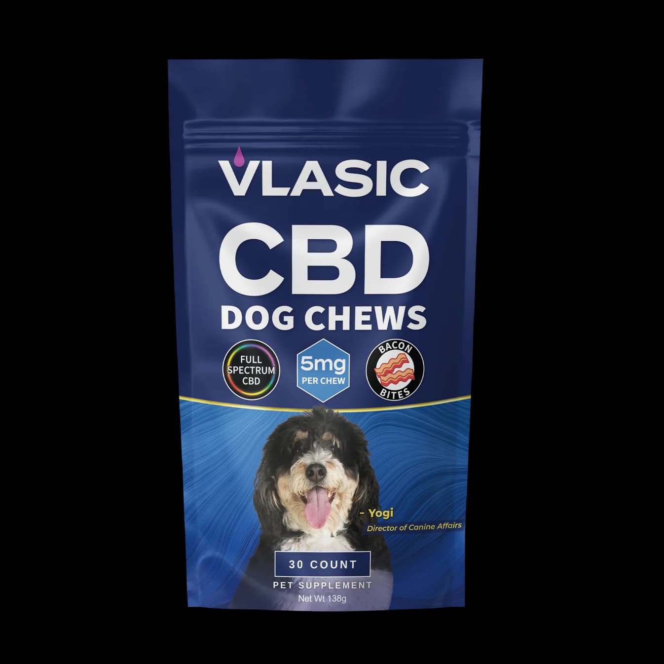 Vlasic Labs Broad Spectrum CBD Dog Chews (Bacon Flavor) | 150mg