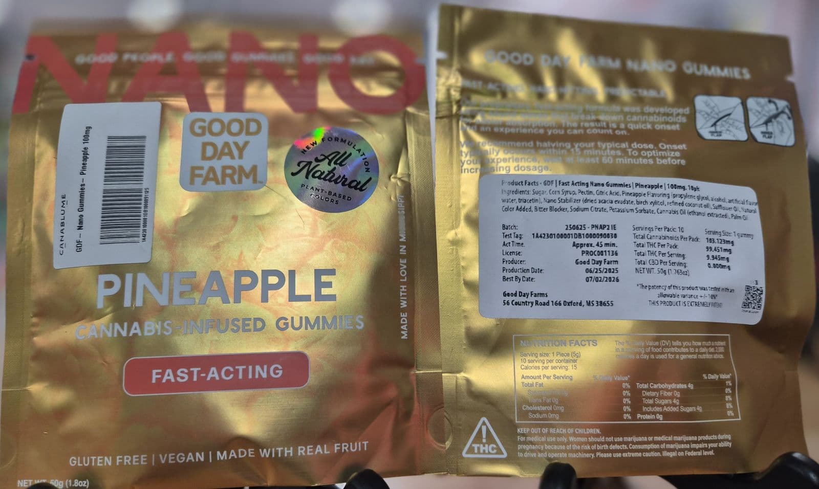Good Day Farm Pineapple - Nano Gummies 100mg - 10pk