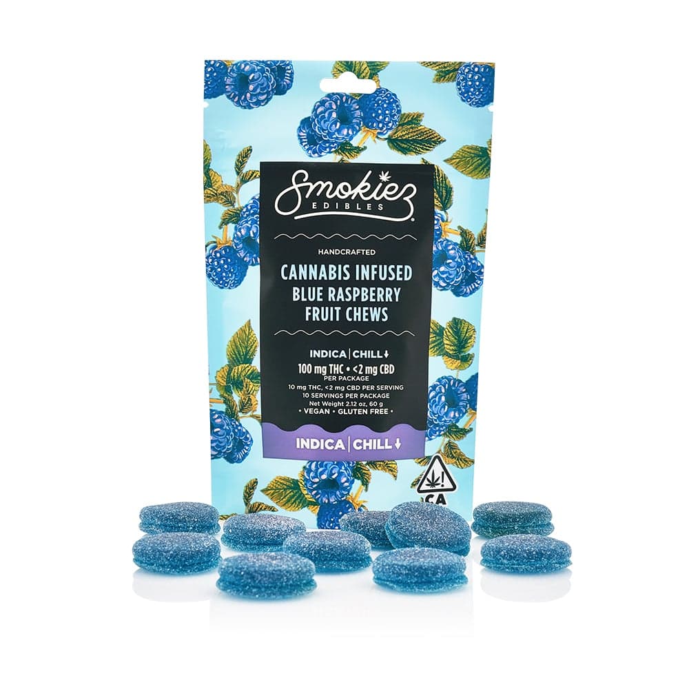 Smokiez Edibles Blue Raspberry Gummies 100mg