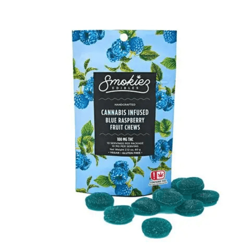 Smokiez Edibles Blue Raspberry Gummies 100mg